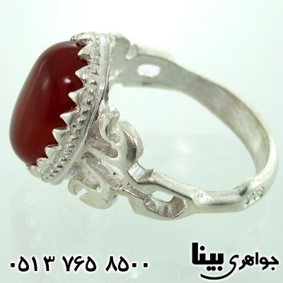 انگشتر عقیق قرمز مردانه حرزدار رکاب علی