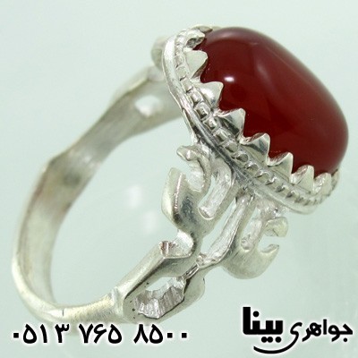 انگشتر عقیق قرمز مردانه حرزدار رکاب علی