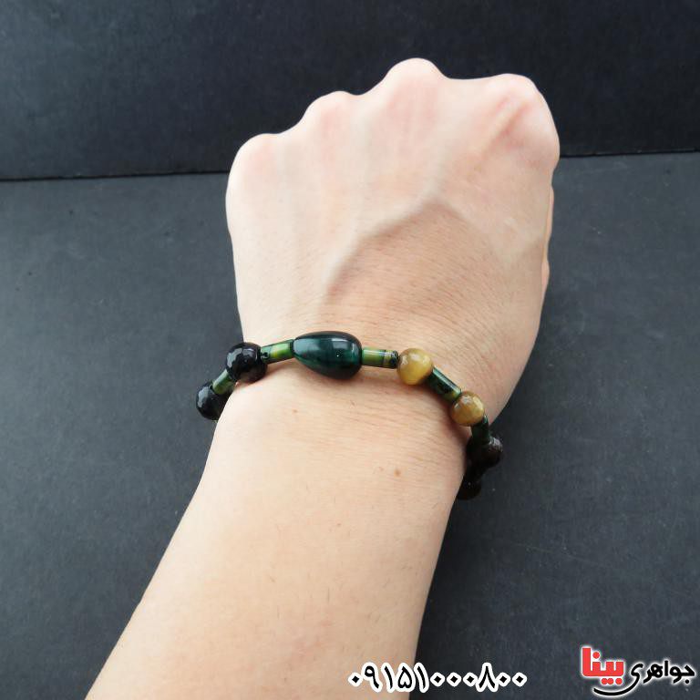 دستبند چشم ببر میکس بسیار زیبا و شیک _کد:32983 دستبند چشم ببر میکس بسیار زیبا و شیک _کد:32983