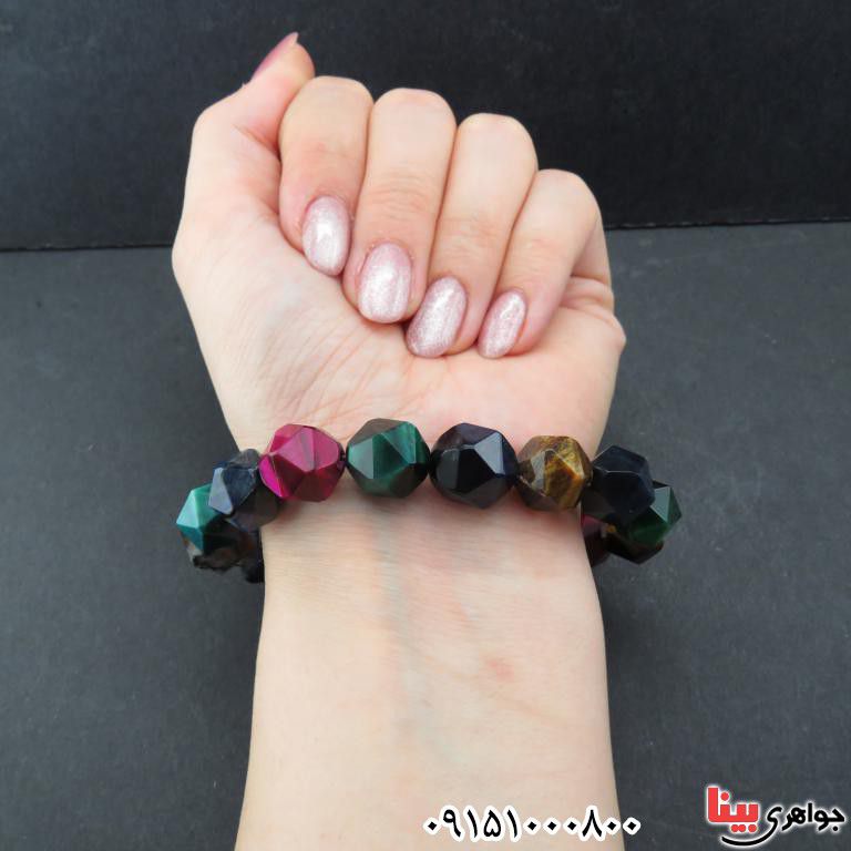 دستبند چشم ببر میکس درشت بسیار شیک و خوشرنگ _کد:32984 دستبند چشم ببر میکس درشت بسیار شیک و خوشرنگ _کد:32984