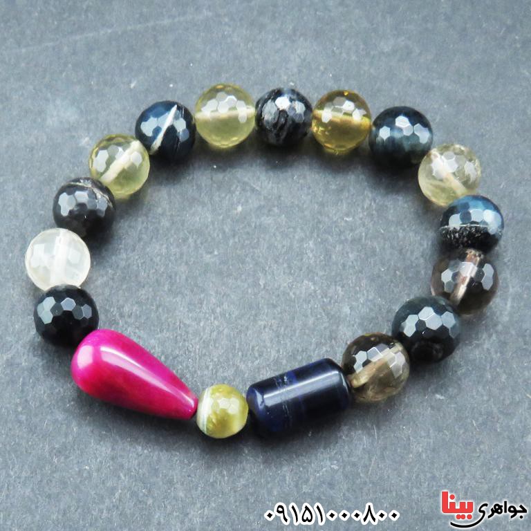 دستبند چشم ببر میکس درشت چاکرا درمانی و زیبا _کد:32989 دستبند چشم ببر میکس درشت چاکرا درمانی و زیبا _کد:32989