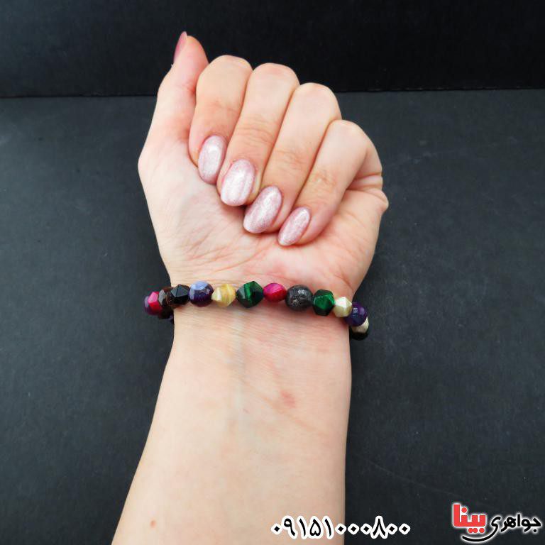 دستبند چشم ببر میکس بسیار زیبا و شیک _کد:33002 دستبند چشم ببر میکس بسیار زیبا و شیک _کد:33002