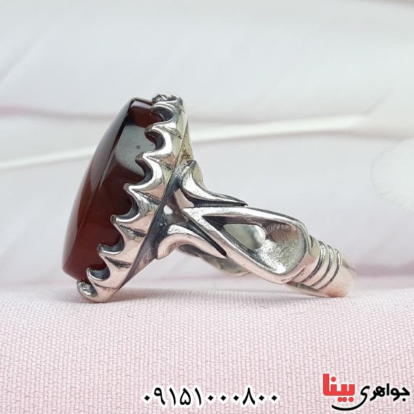 انگشتر عقیق یمنی کبدی بسیار خاص و زیبا _کد:33014
