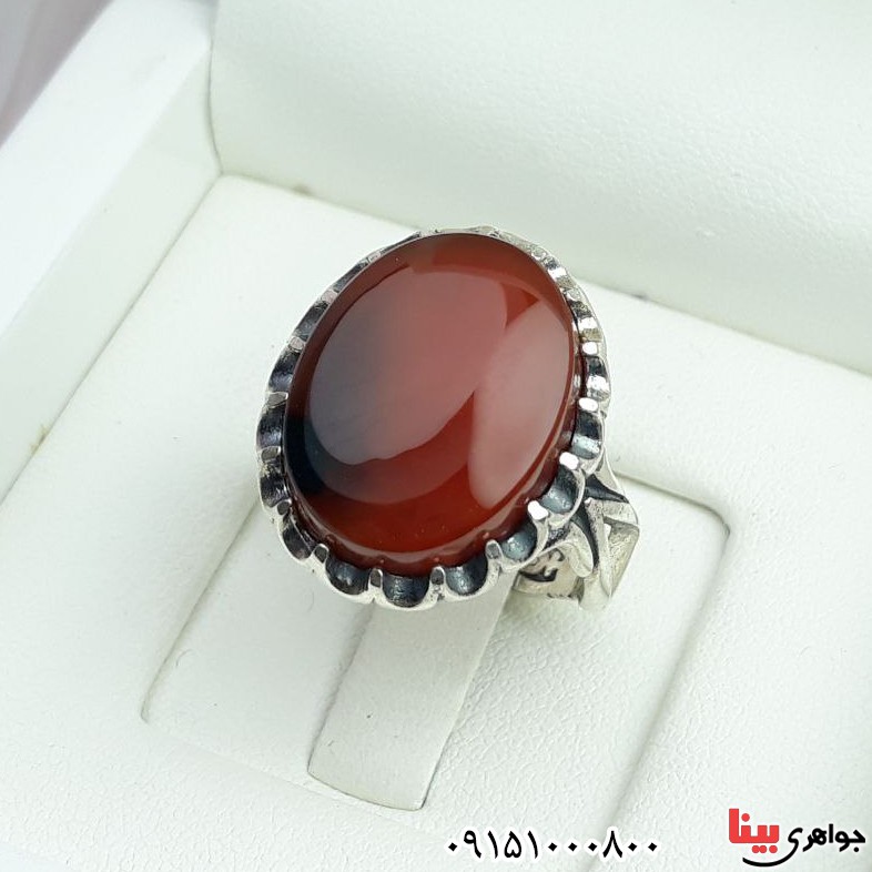 انگشتر عقیق یمنی کبدی بسیار خاص و زیبا _کد:33014