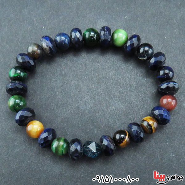 دستبند چشم ببر میکس درشت چاکرا درمانی زیبا _کد:33024 دستبند چشم ببر میکس درشت چاکرا درمانی زیبا _کد:33024
