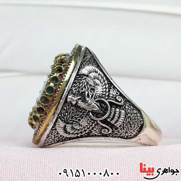 انگشتر فیروزه نیشابوری بسیار خوشرنگ و زیبا _کد:33055