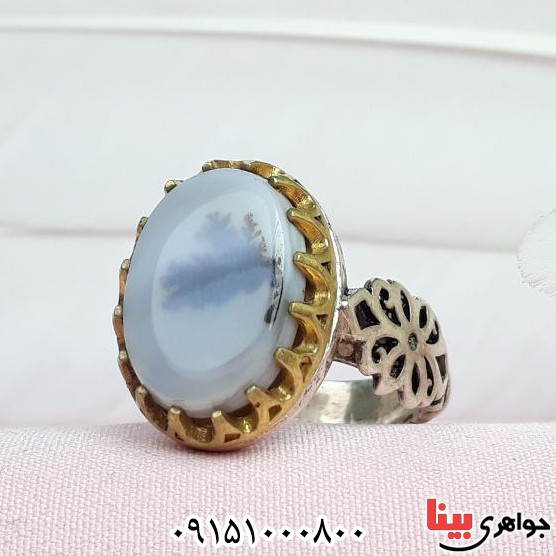 انگشتر عقیق شجری بسیار خاص و خوشرنگ مردانه _کد:33062