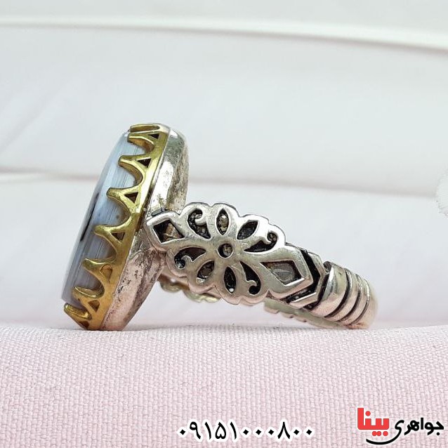 انگشتر عقیق شجری بسیار خاص و خوشرنگ مردانه _کد:33062