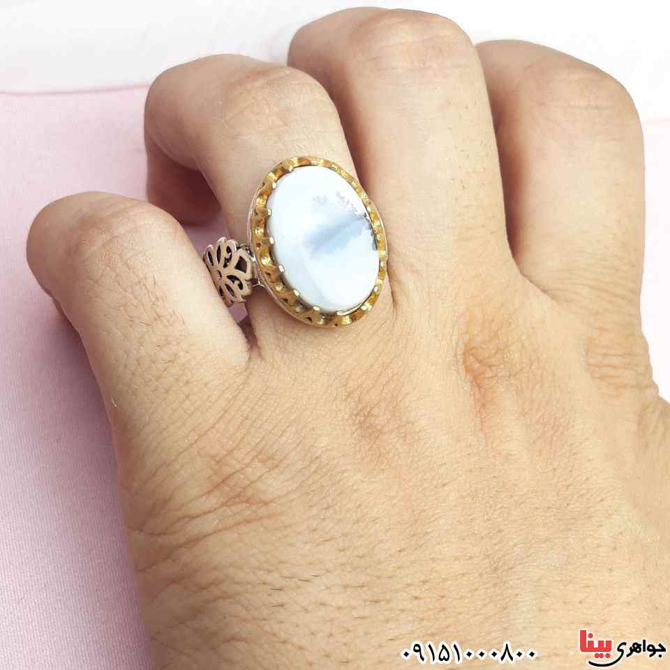 انگشتر عقیق شجری بسیار خاص و خوشرنگ مردانه _کد:33062