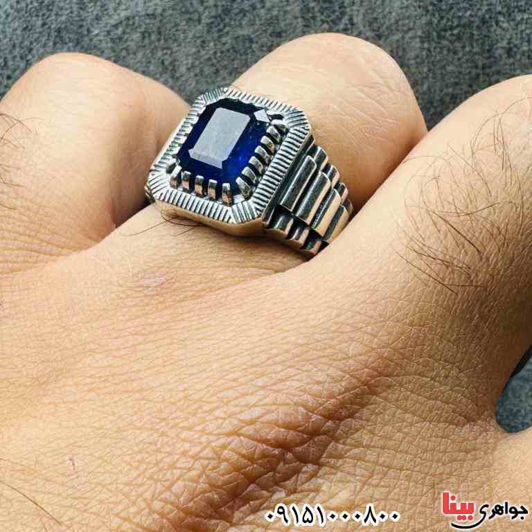 انگشتر یاقوت کبود آفریقایی بسیار شیک و خاص _کد:33070