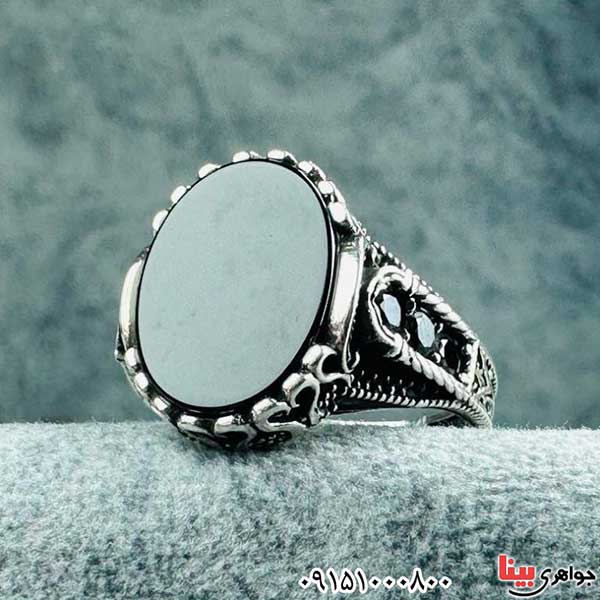 انگشتر عقیق سیاه (اونیکس) بسیار خاص و شیک مردانه _کد:33071