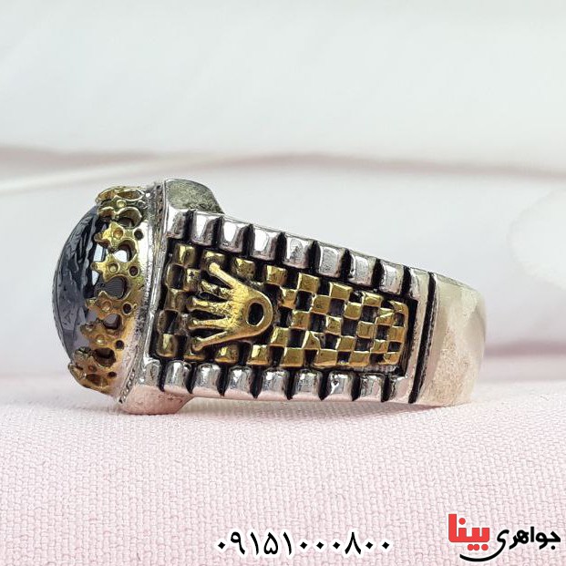 انگشتر حدید خطی بسیار شیک با حکاکی هفت جلاله _کد:33097