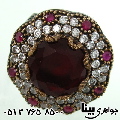 انگشتر جید زنانه عثمانی درشت دایره ای