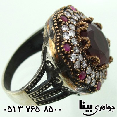 انگشتر جید زنانه عثمانی درشت دایره ای
