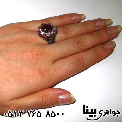 انگشتر جید زنانه عثمانی درشت دایره ای