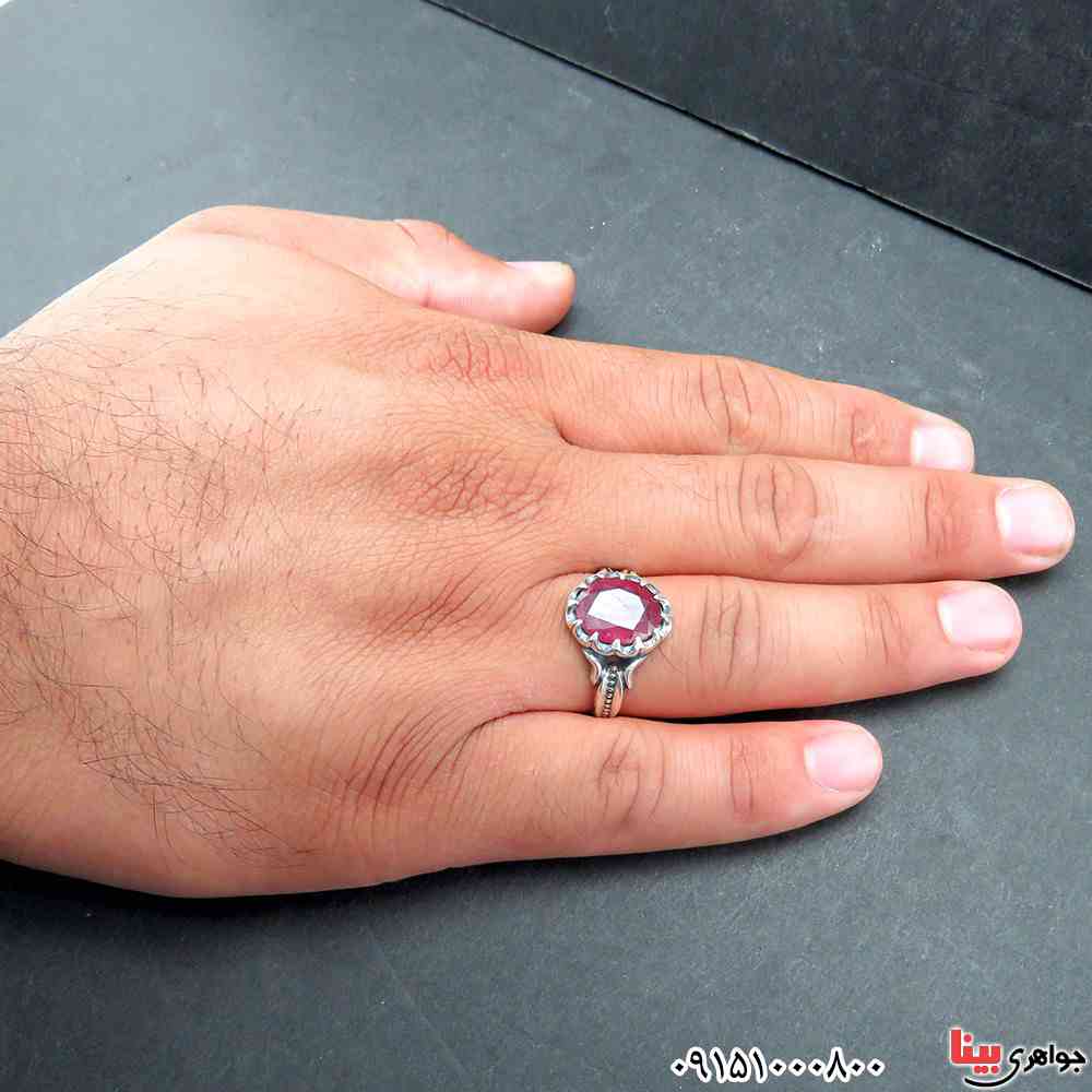 انگشتر یاقوت سرخ مردانه بسیار زیبا و فاخر _کد:33126