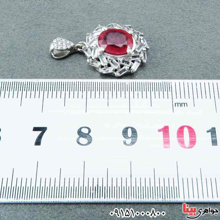 گردنبند یاقوت سرخ رودیوم شیک و بسیار خاص زنانه _کد:33141