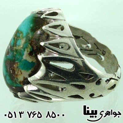 انگشتر فیروزه نیشابوری مردانه خوش نقش