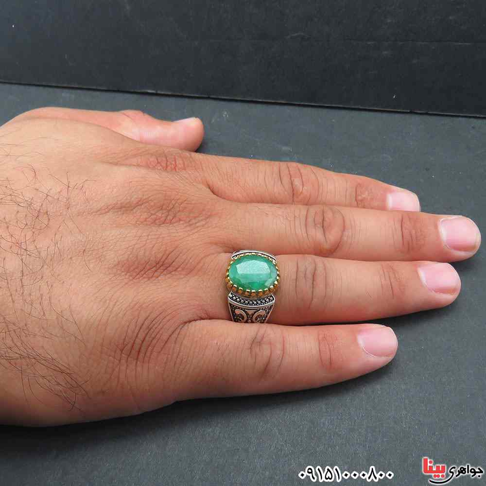 انگشتر زمرد مردانه خاص فاخر و ارزشمند _کد:33168