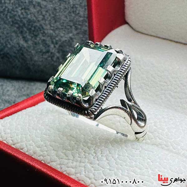 انگشتر الماس روسی (موزانایت) بسیار خوشرنگ و زیبا _کد:33175