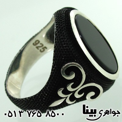انگشتر عقیق سیاه (اونیکس) مردانه اسلیمی