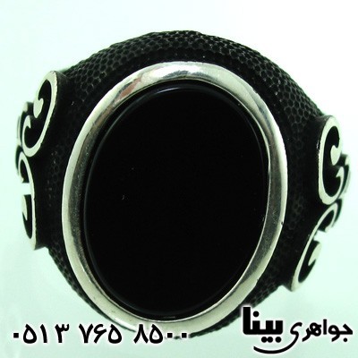 انگشتر عقیق سیاه (اونیکس) مردانه اسلیمی