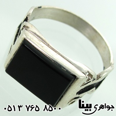 انگشتر عقیق سیاه (اونیکس) مردانه علی
