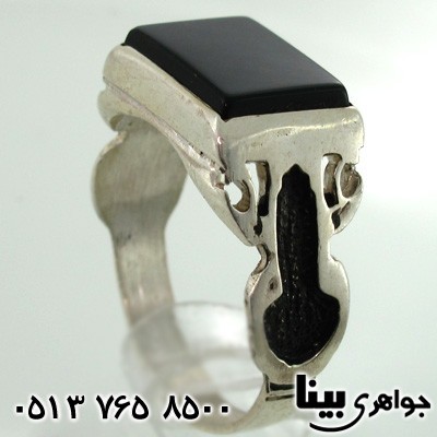انگشتر عقیق سیاه (اونیکس) مردانه علی