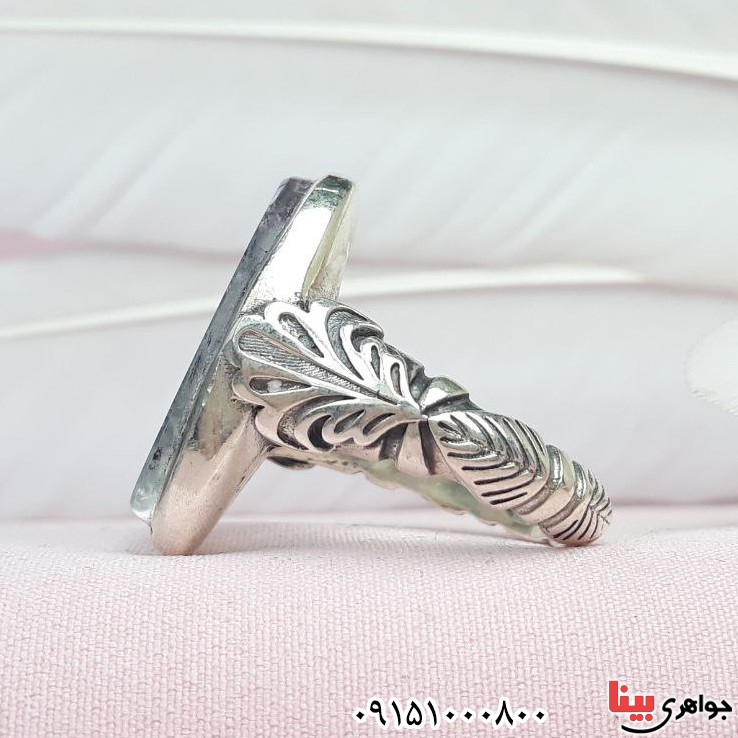 انگشتر در نجف خطی زیبا با حکاکی یا امیر المومنین _کد:33240