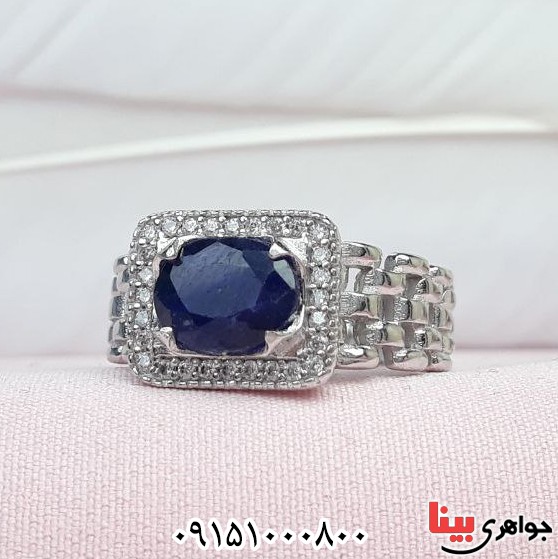 انگشتر یاقوت کبود مردانه بسیار شیک و خاص _کد:33256