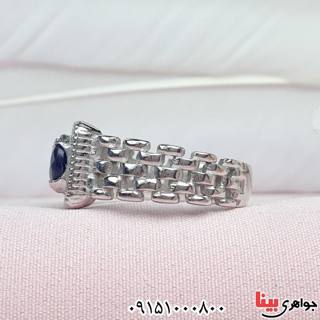 انگشتر یاقوت کبود مردانه بسیار شیک و خاص _کد:33256