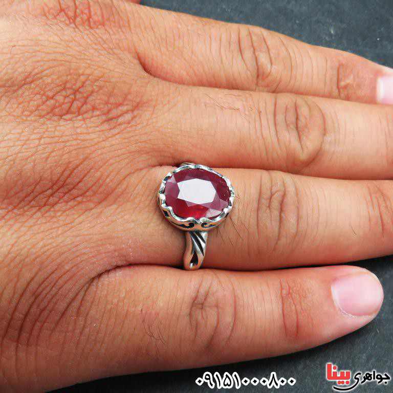 انگشتر یاقوت سرخ بسیار خوشرنگ و زیبا مردانه _کد:33272