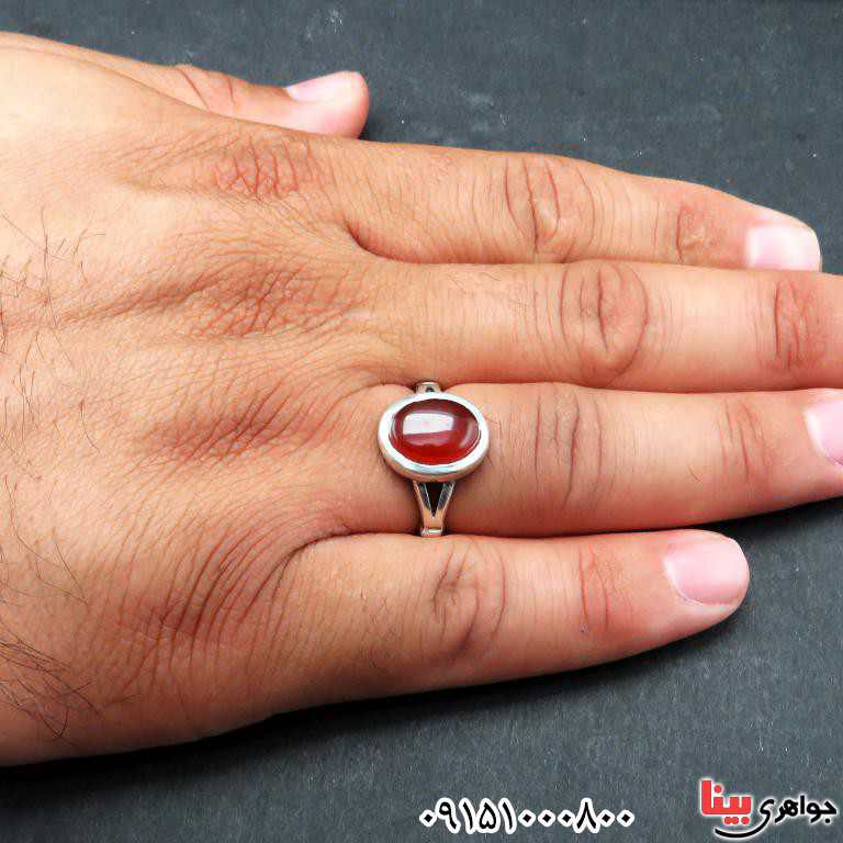 انگشتر عقیق یمنی بسیار شیک و خوشرنگ مردانه _کد:33293