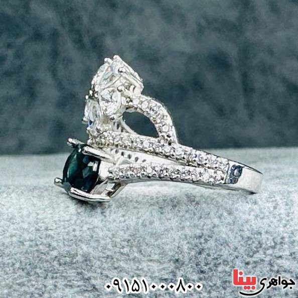 انگشتر یاقوت کبود زنانه بسیار شیک و زیبا _کد:33334