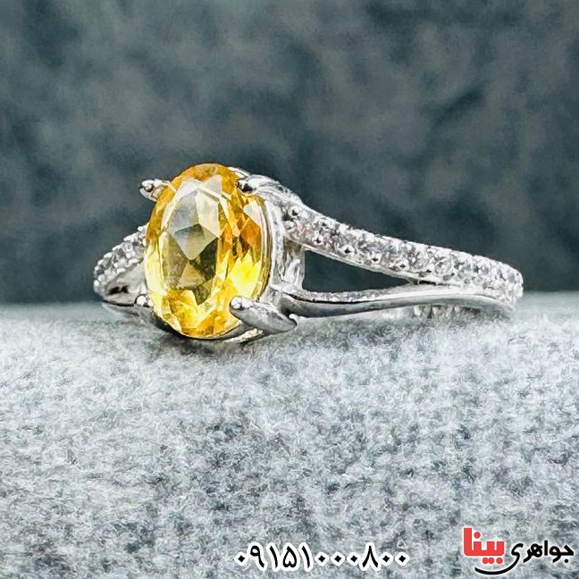انگشتر سیترین زنانه خوشرنگ و خاص _کد:33336