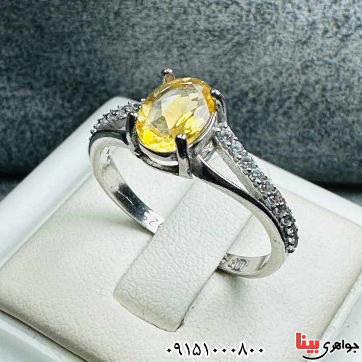انگشتر سیترین زنانه خوشرنگ و خاص _کد:33336