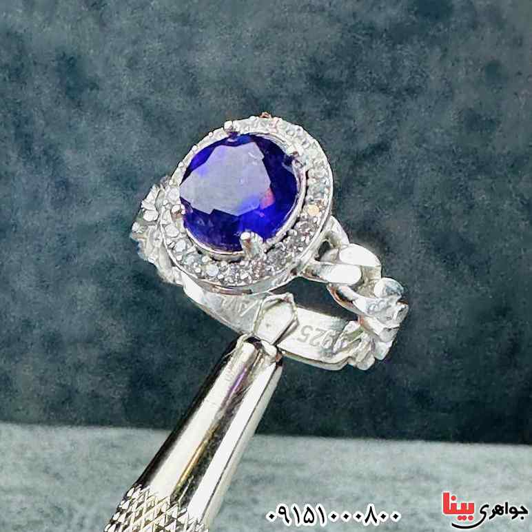 انگشتر آمتیست رودیوم بسیار خوشرنگ و زیبا زنانه _کد:33338