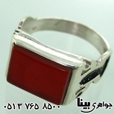انگشتر عقیق قرمز مردانه رکاب علی