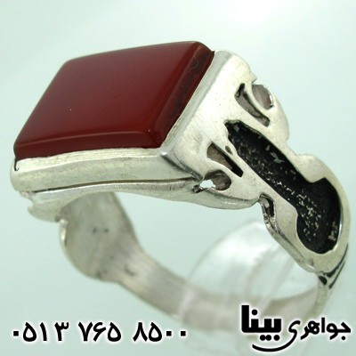 انگشتر عقیق قرمز مردانه رکاب علی