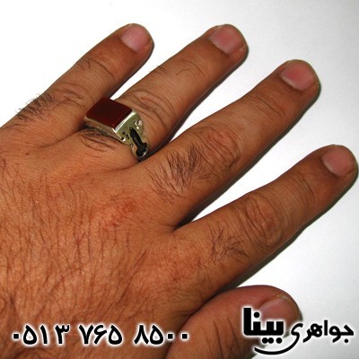 انگشتر عقیق قرمز مردانه رکاب علی