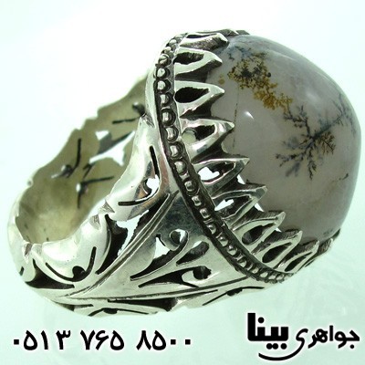 انگشتر عقیق شجری مردانه خوش نقش دامله