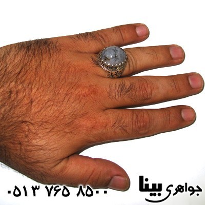 انگشتر عقیق شجری مردانه خوش نقش دامله