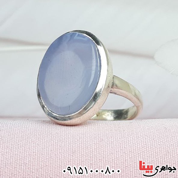 انگشتر عقیق یمنی کبود شیک و زیبا زنانه _کد:33431