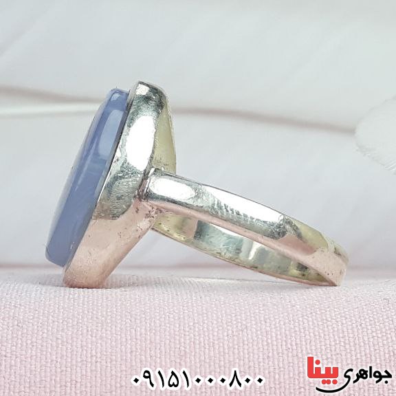 انگشتر عقیق یمنی کبود شیک و زیبا زنانه _کد:33431