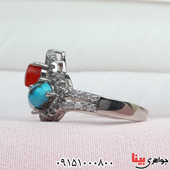 انگشتر چند جواهر بسیار زیبا و شیک _کد:33442