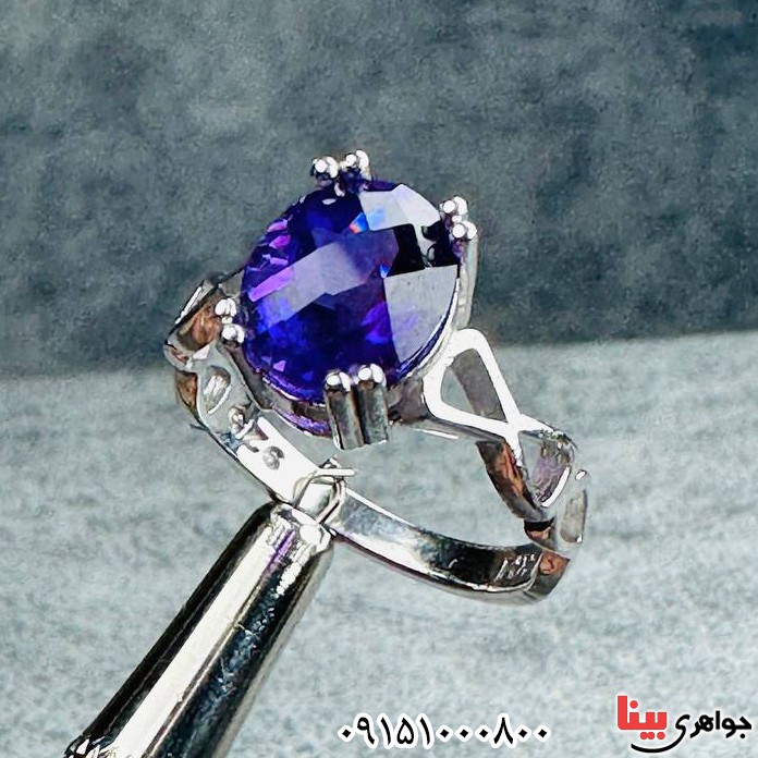 انگشتر آمتیست رودیوم زنانه خاص ، زیبا و خوشرنگ _کد:33461