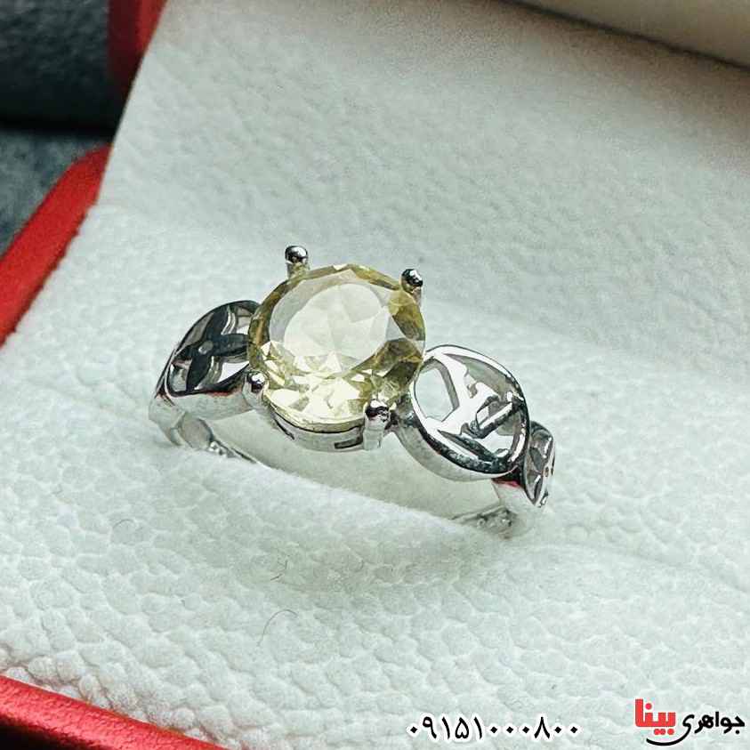 انگشتر سیترین زنانه خوشرنگ و خاص _کد:33464
