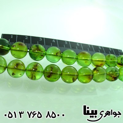تسبیح کهربا سبز درشت حشره ای لیتوانی درجه یک