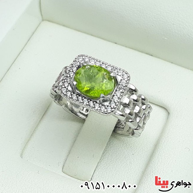 انگشتر زبرجد رودیوم خاص و زیبا _کد:33491