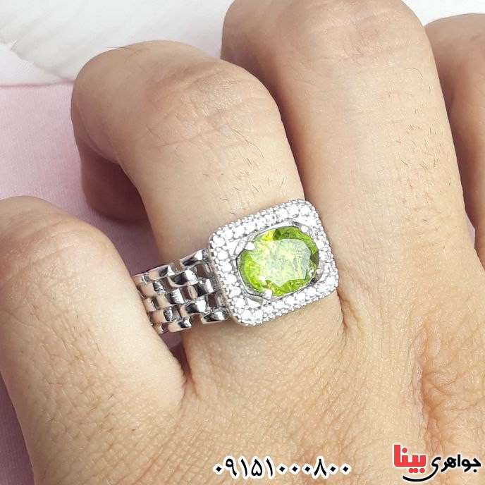 انگشتر زبرجد رودیوم خاص و زیبا _کد:33491